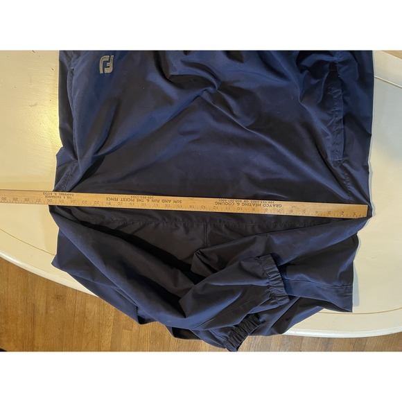 Footjoy Navy Windbreaker V-Neck Lightweight Pullover Golf Rain Jacket Mens L - Picture 5 of 7